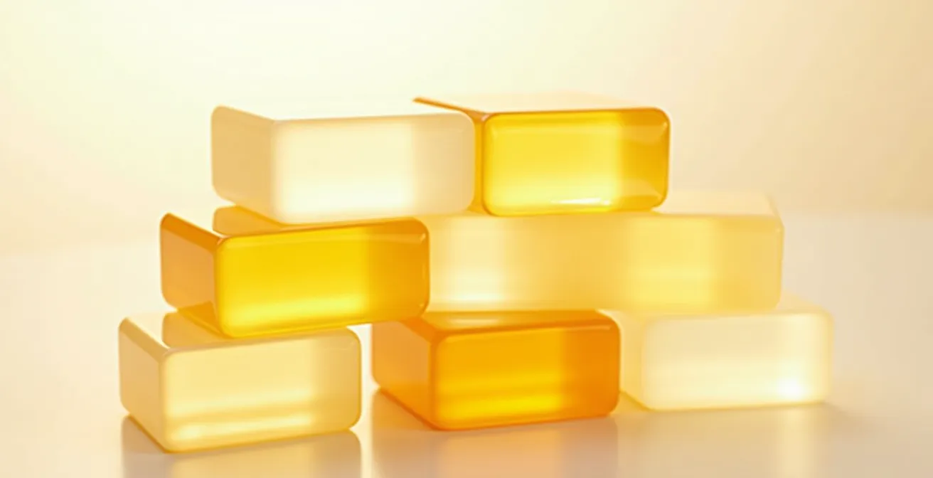 Symbolic representation of skin barrier structure with layered elements