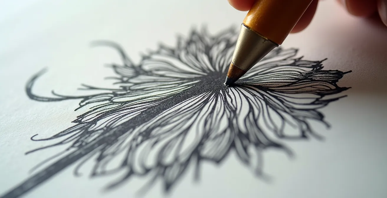 Hand-drawn illustration elements showing visible ink bleeds and wobbly lines for digital campaign