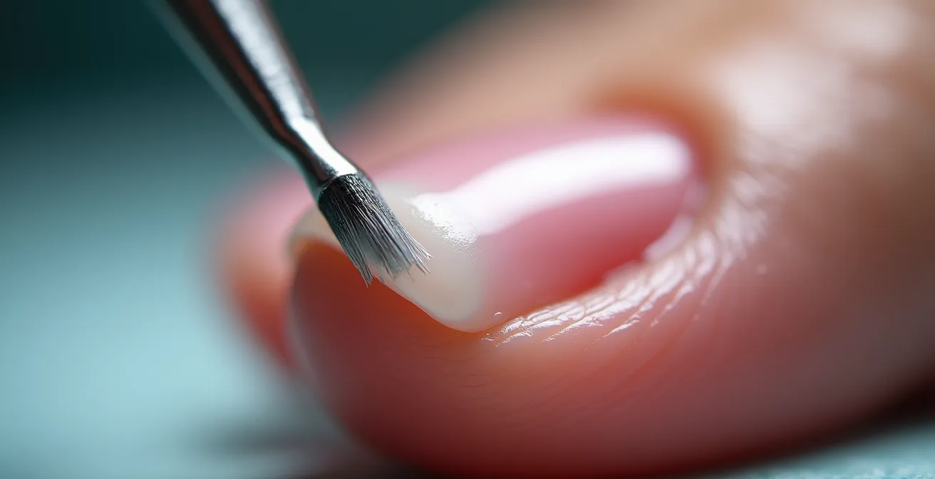Close-up of professional cuticle work showing living tissue versus dead cuticle