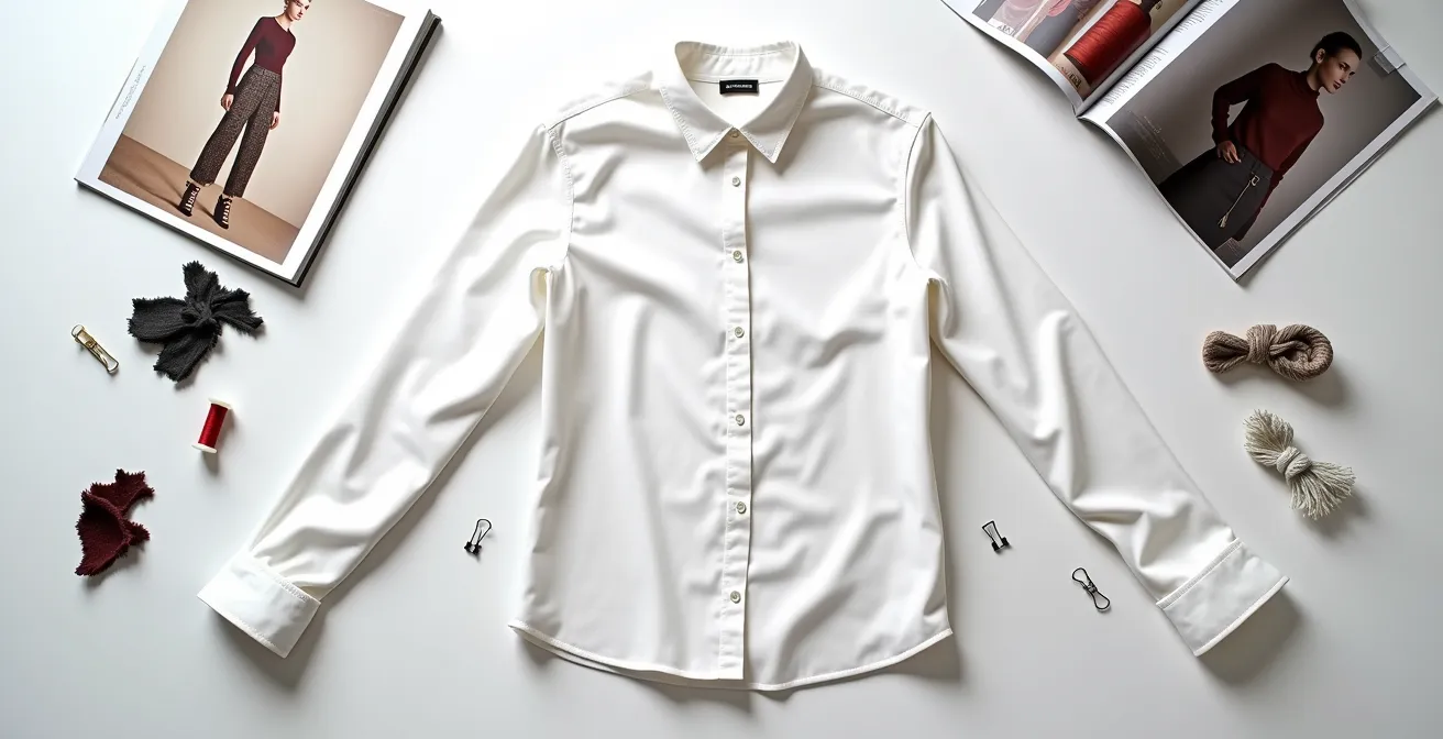 Creative workspace showing runway trend analysis and garment transformation tools