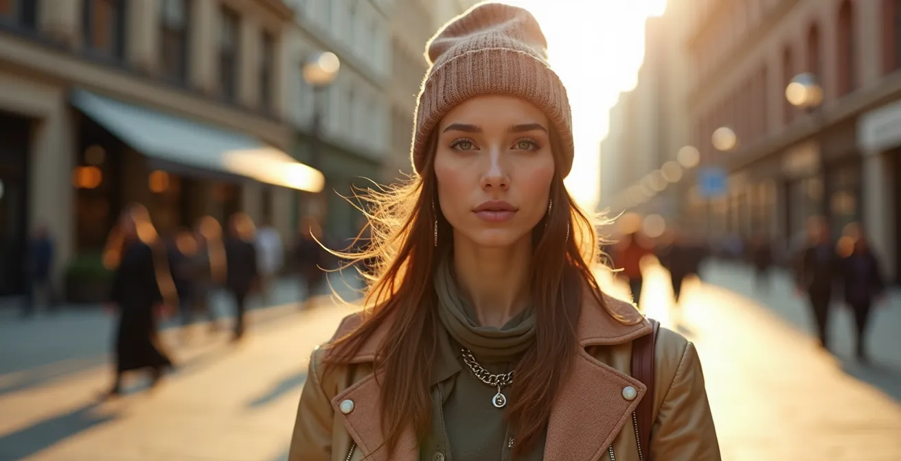 Documentary style photograph of an individual in a contemporary urban fashion outfit