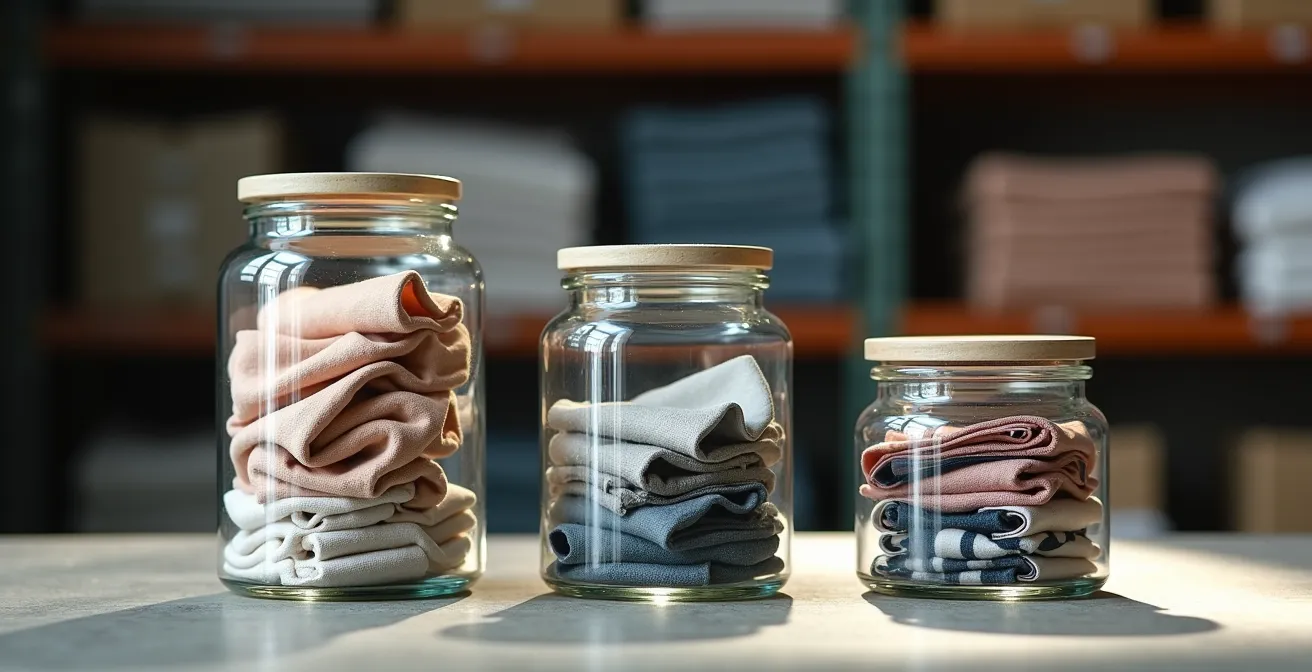 Visual representation of a tiered inventory management system for fashion brands